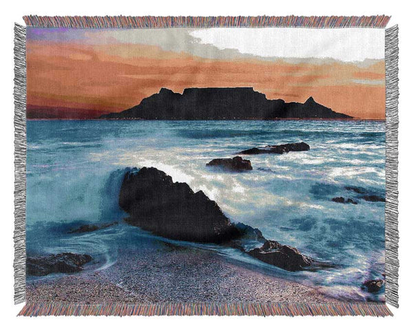 Spray Of The Ocean Waves Woven Blanket