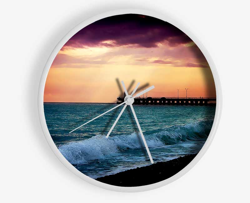 Ocean Waves At Daybreak Clock - Wallart-Direct UK