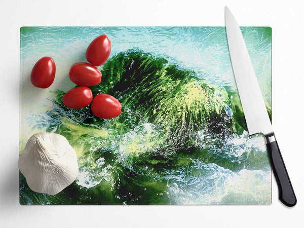 Green Water Movement Glass Chopping Board