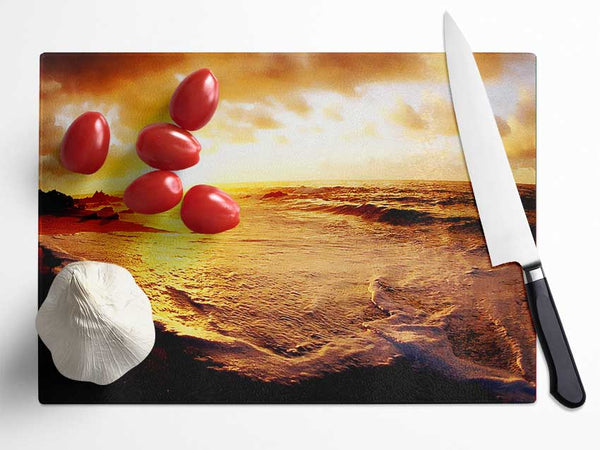 Glistering Ocean Sun Glass Chopping Board