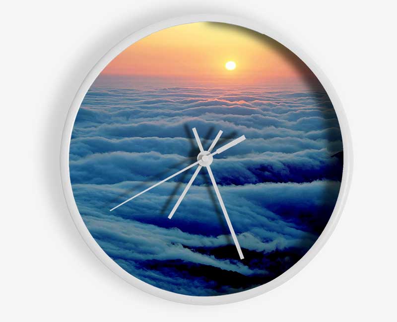 Gentle Ocean Wave Clouds Clock - Wallart-Direct UK