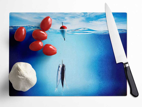 Fishing Trip Glass Chopping Board