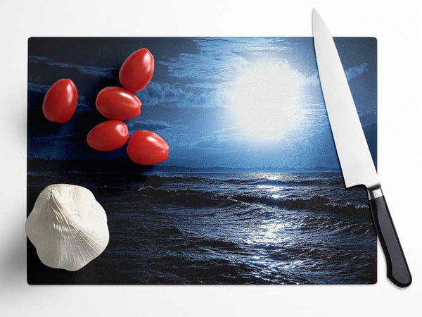 Dark Day At Sea Glass Chopping Board