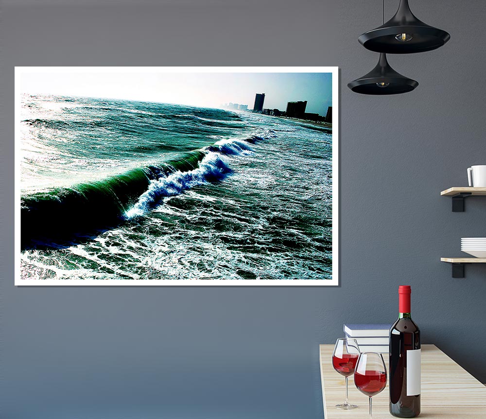 City Ocean Print Poster Wall Art