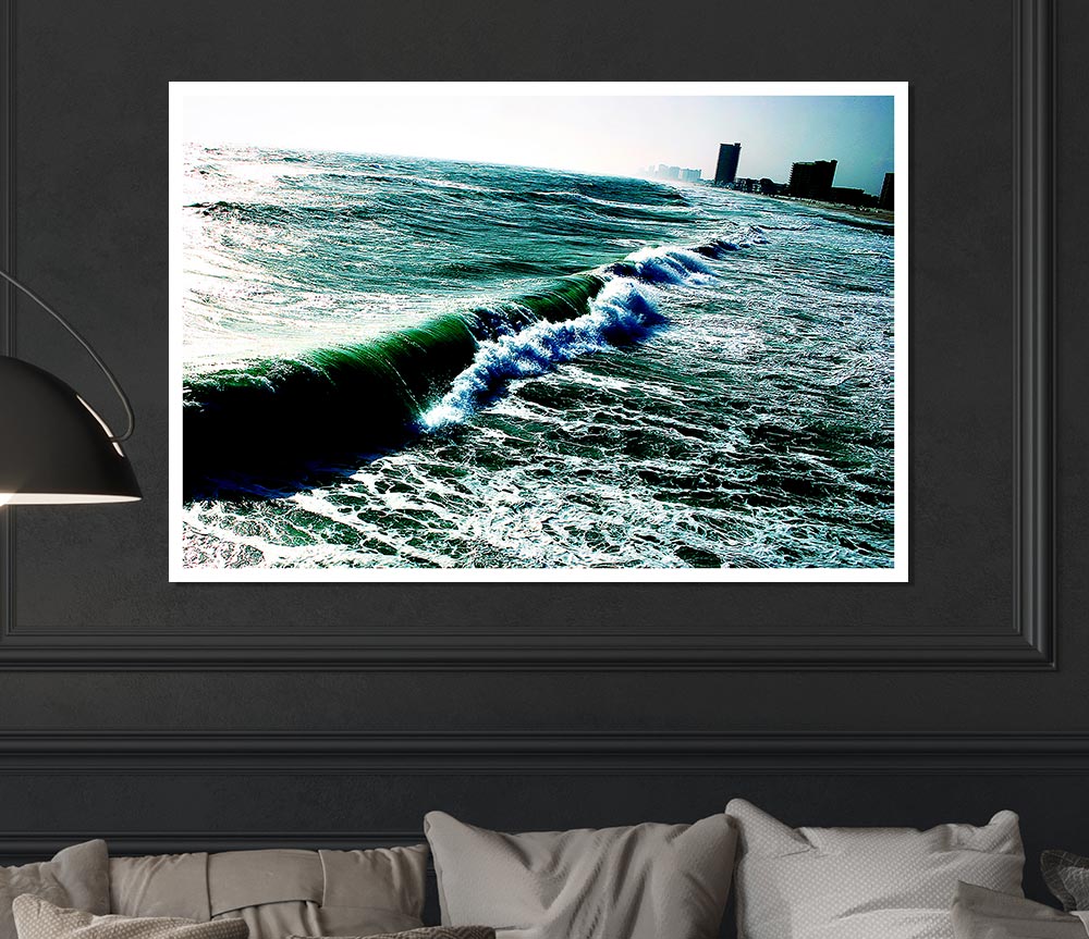 City Ocean Print Poster Wall Art