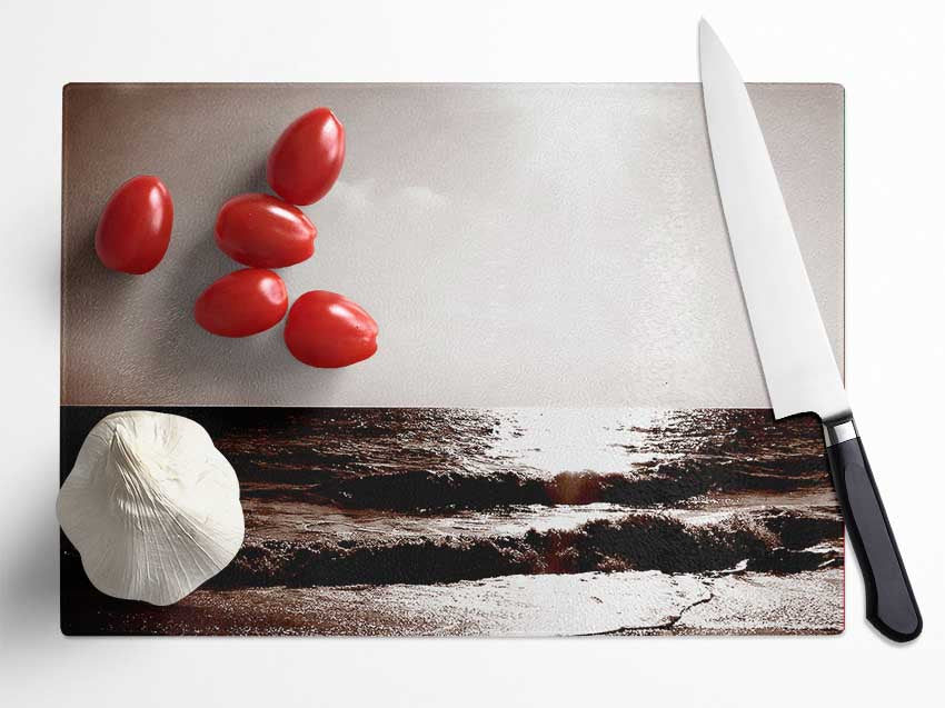 Chocolate Ocean Glass Chopping Board