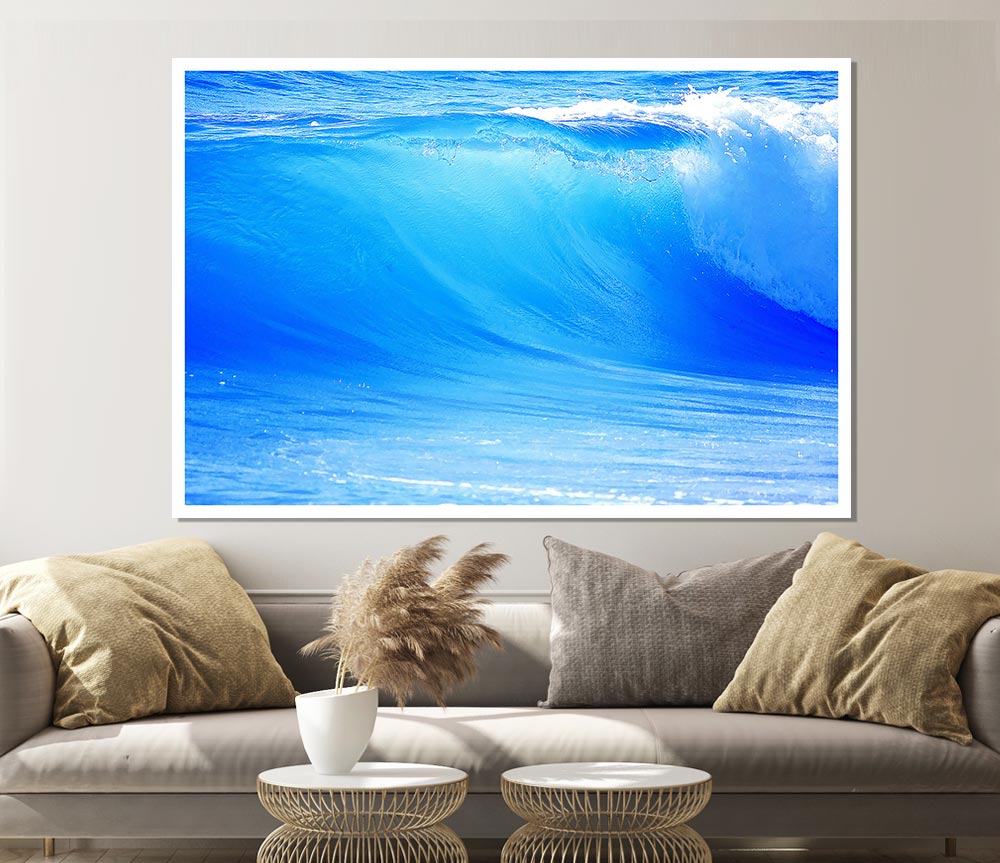 Blue Wave Print Poster Wall Art