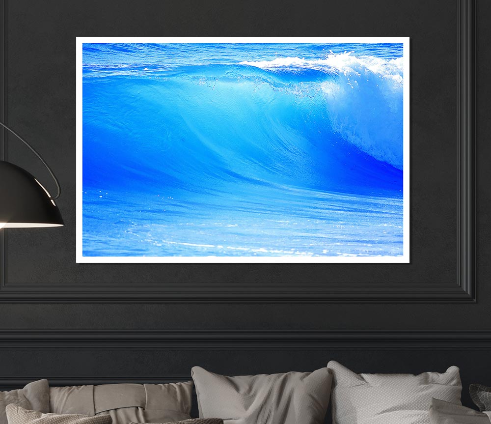 Blue Wave Print Poster Wall Art