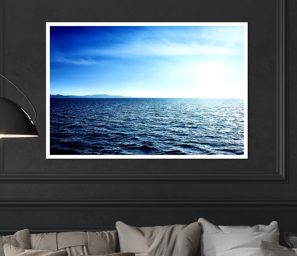 Blue Sea Print Poster Wall Art