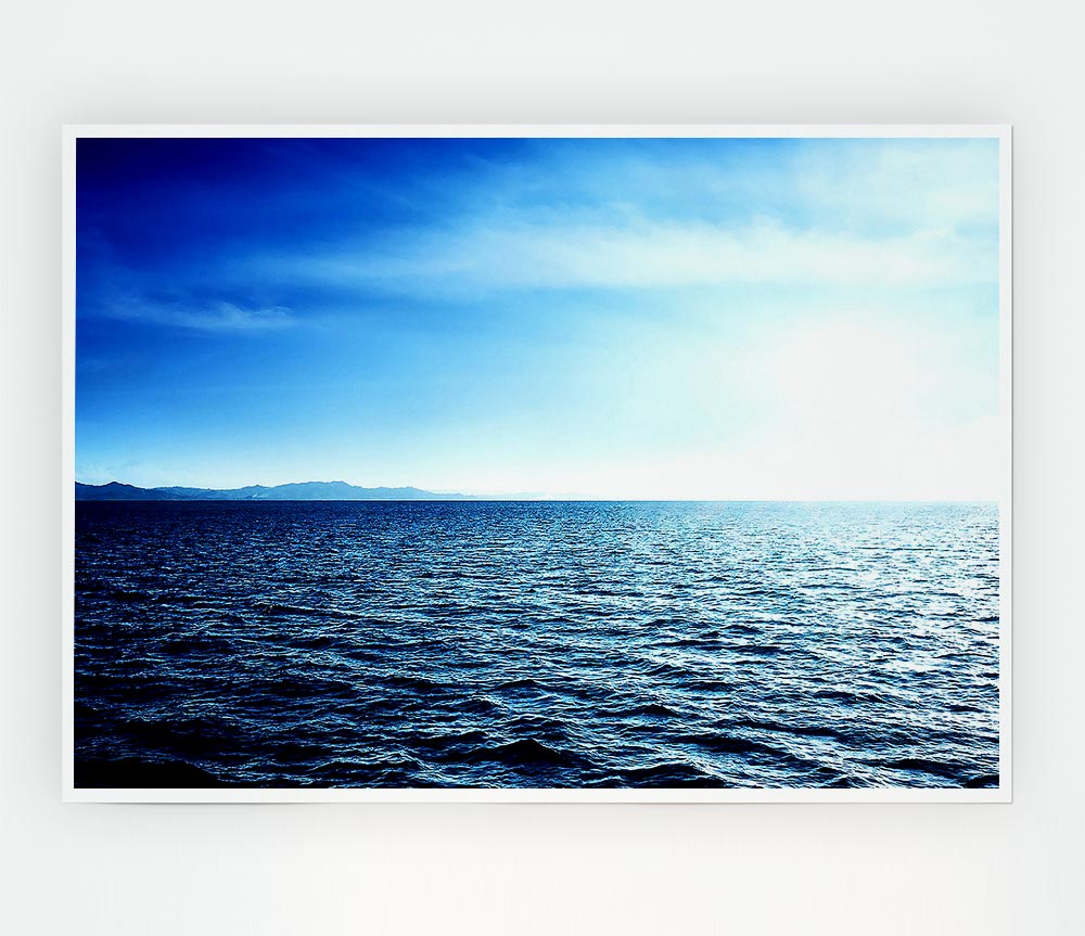 Blue Sea Print Poster Wall Art