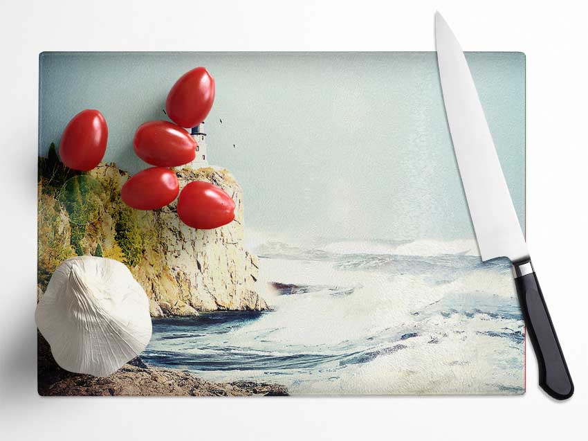 Beautiful Lighthouse Glass Chopping Board