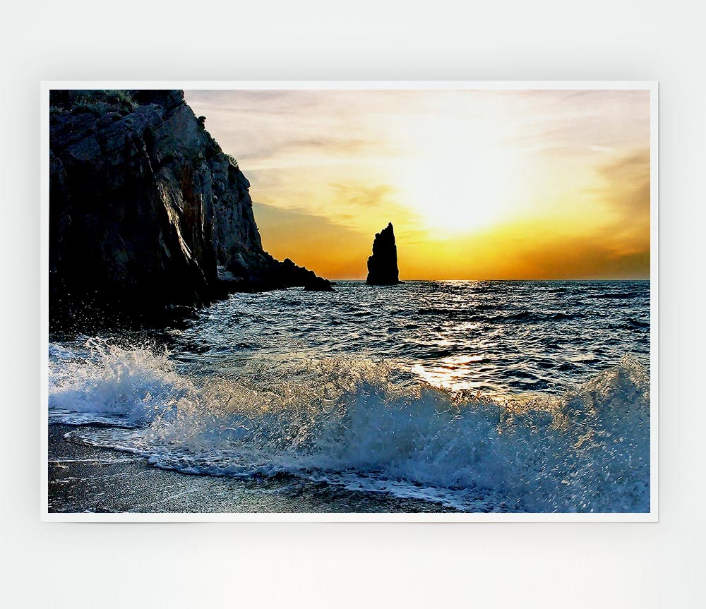 Beach Wave Print Poster Wall Art