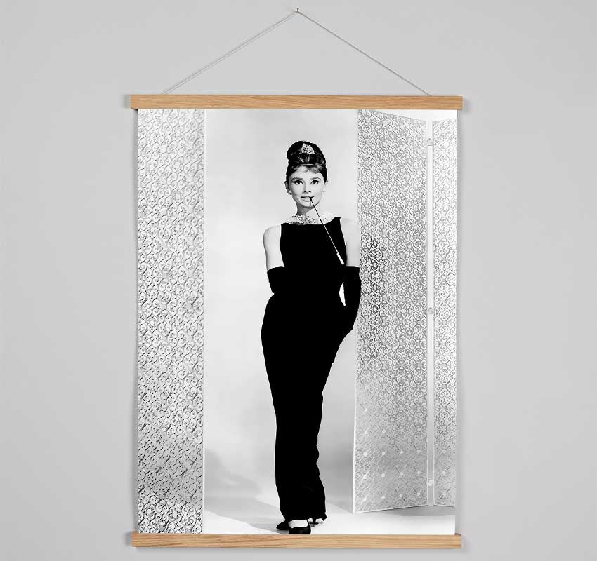 Audrey Hepburn Black Dress Hanging Poster - Wallart-Direct UK