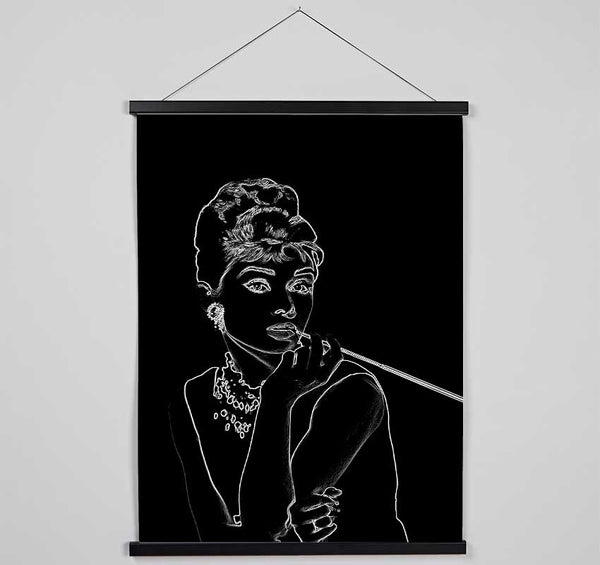 Audrey Hepburn Black Hanging Poster - Wallart-Direct UK