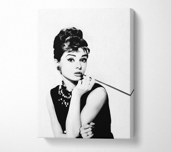 Picture of Audrey Hepburn Cigarette Canvas Print Wall Art