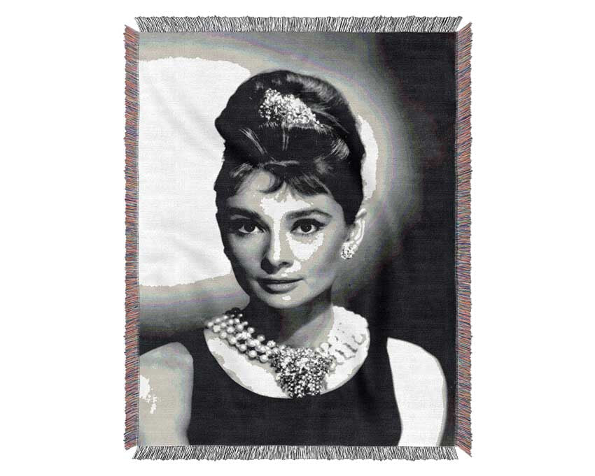 Audrey Hepburn Diamonds And Pearls Woven Blanket