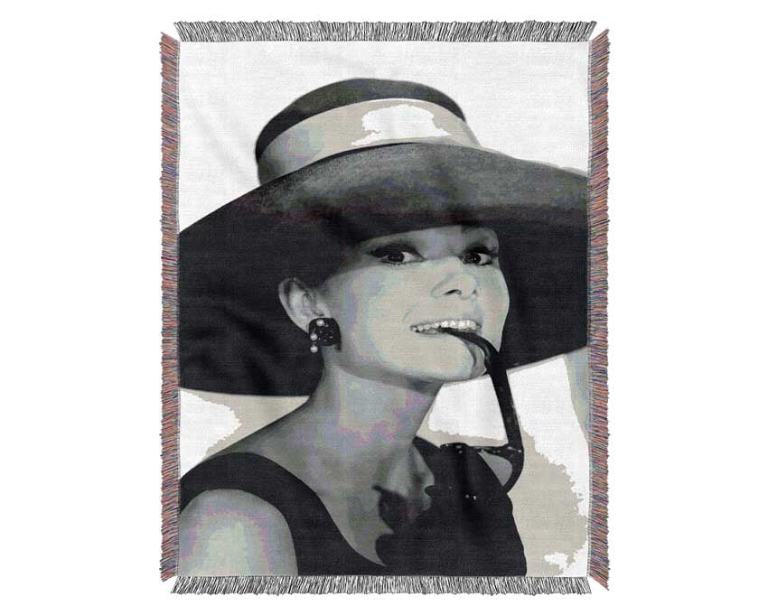 Audrey Hepburn Hat Woven Blanket