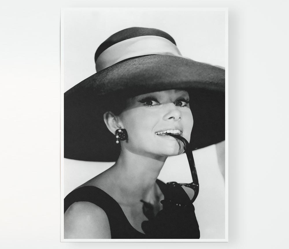 Audrey Hepburn Hat Print Poster Wall Art