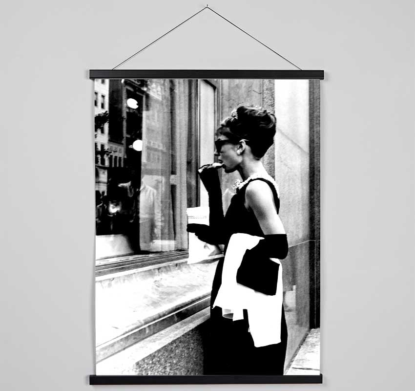 Audrey Hepburn Window Shopping Hanging Poster - Wallart-Direct UK