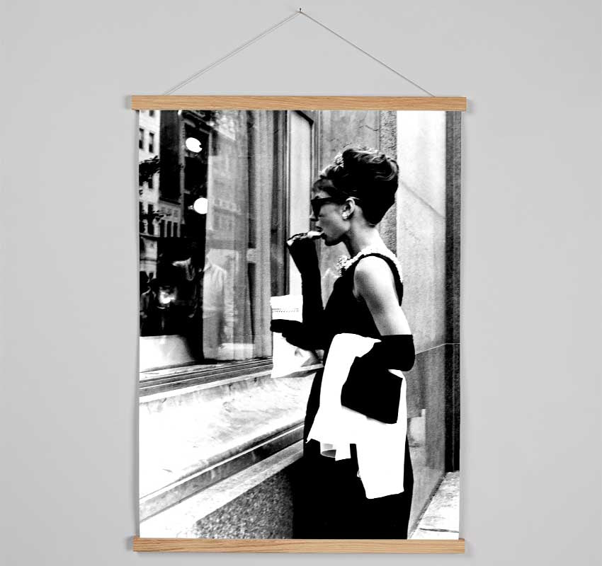 Audrey Hepburn Window Shopping Hanging Poster - Wallart-Direct UK