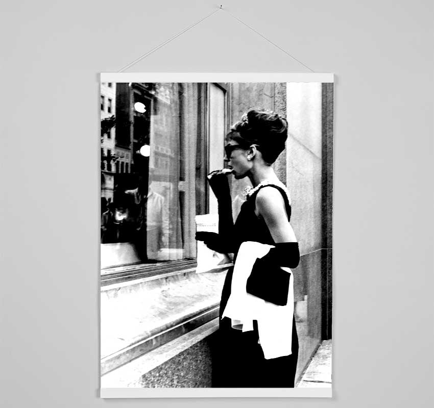 Audrey Hepburn Window Shopping Hanging Poster - Wallart-Direct UK