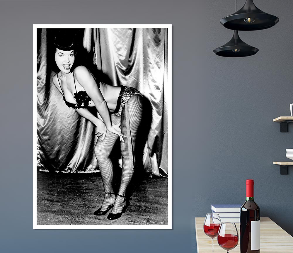 Bettie Page Glamour Print Poster Wall Art