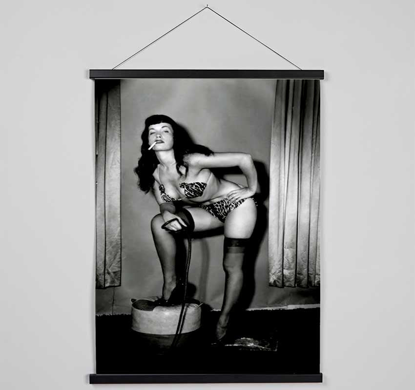 Bettie Page Whip Hanging Poster - Wallart-Direct UK