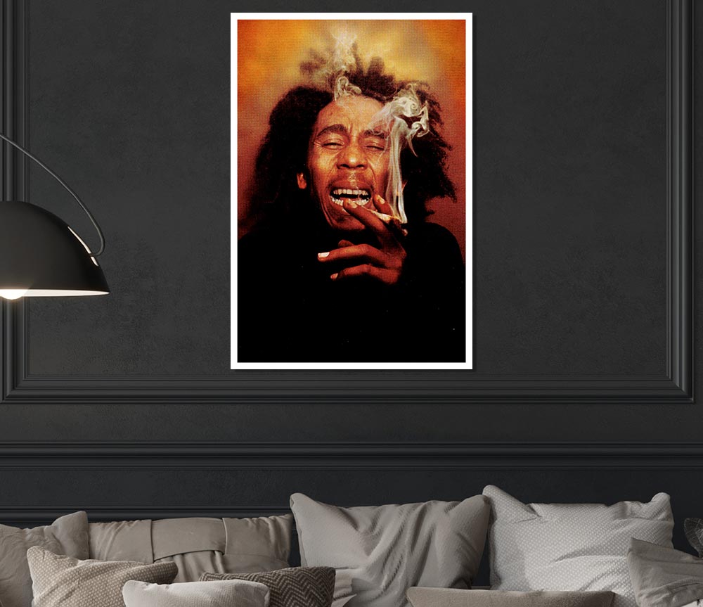 Bob Marley Laugh Print Poster Wall Art