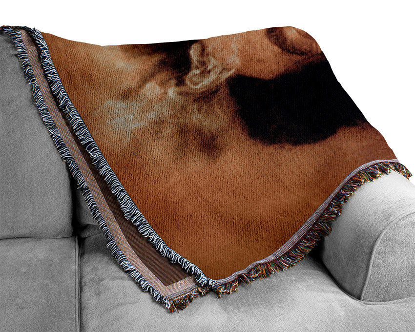 Bob Marley Laugh Woven Blanket