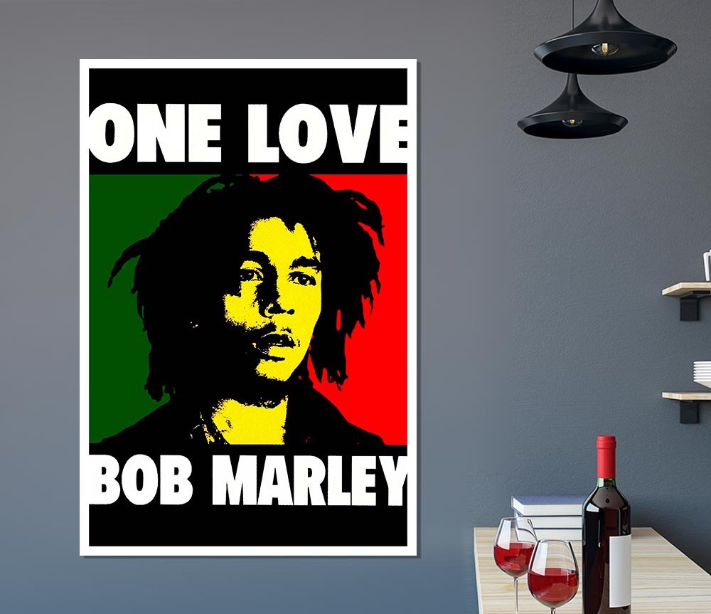 Bob Marley One Love Print Poster Wall Art