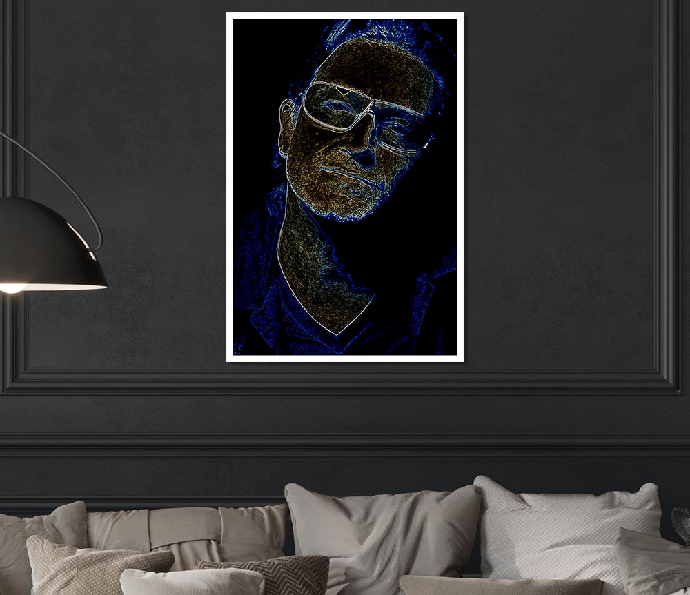 Bono Black Print Poster Wall Art