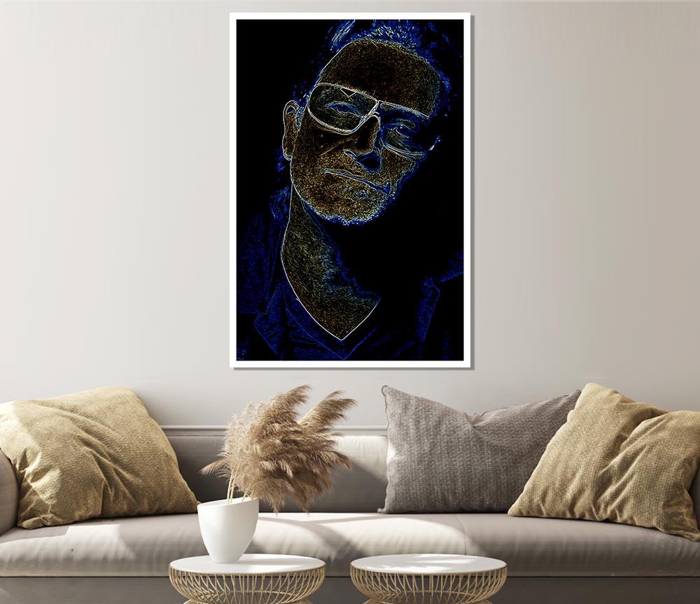 Bono Black Print Poster Wall Art