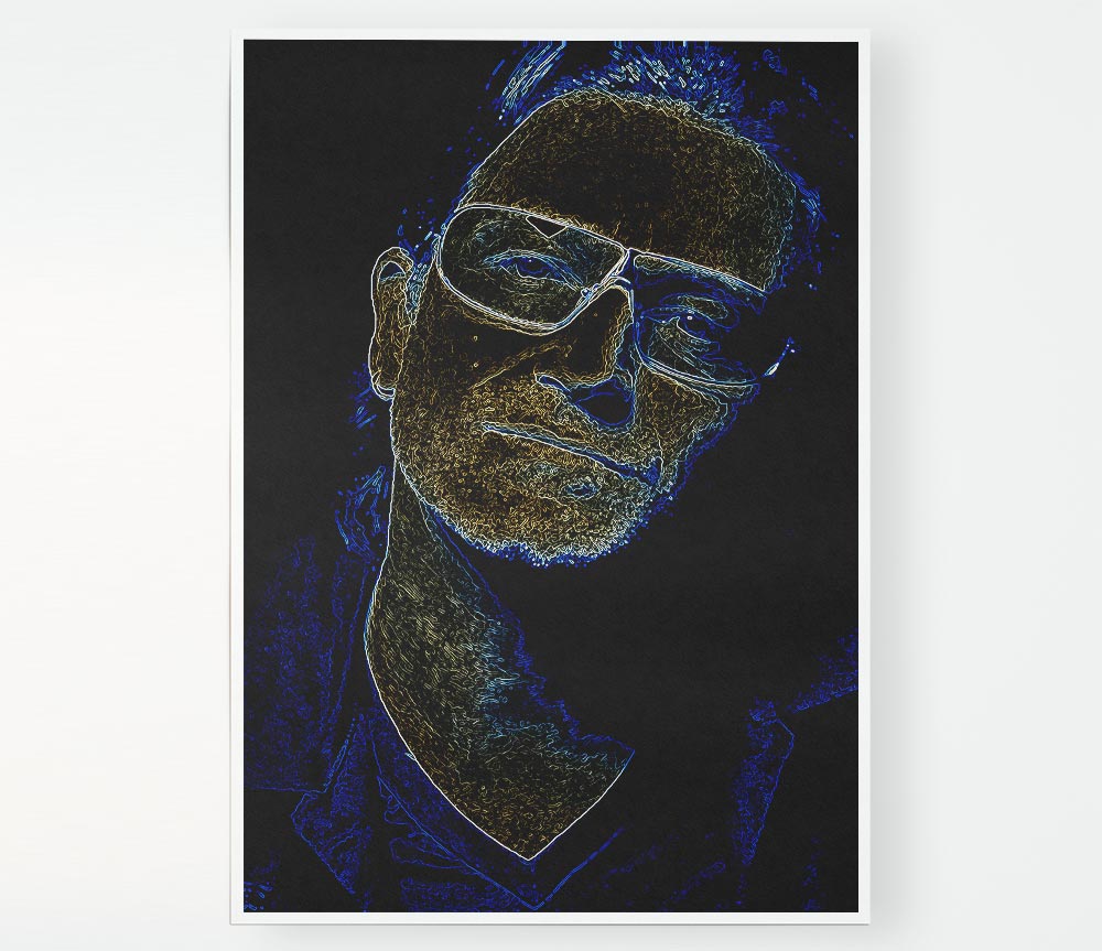 Bono Black Print Poster Wall Art