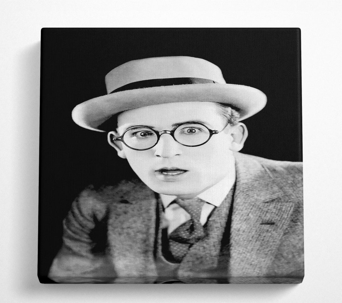 A Square Canvas Print Showing Harold Lloyd Portrait Square Wall Art