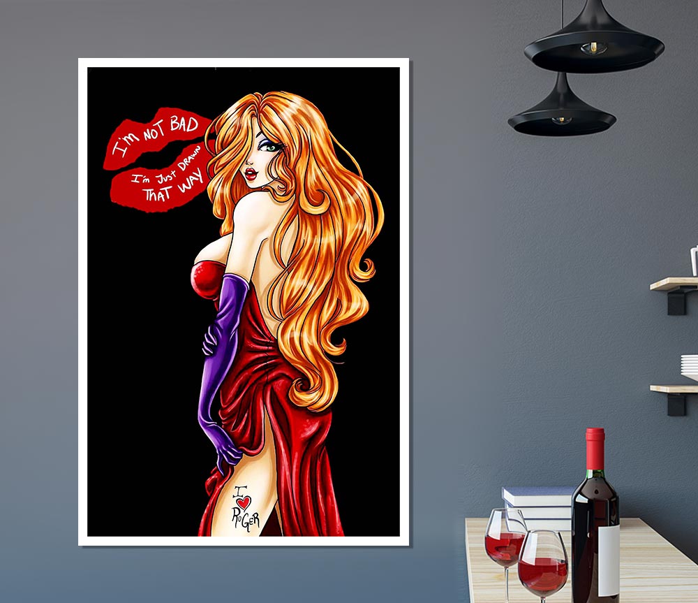 Jessica Rabbit I Love Roger Print Poster Wall Art