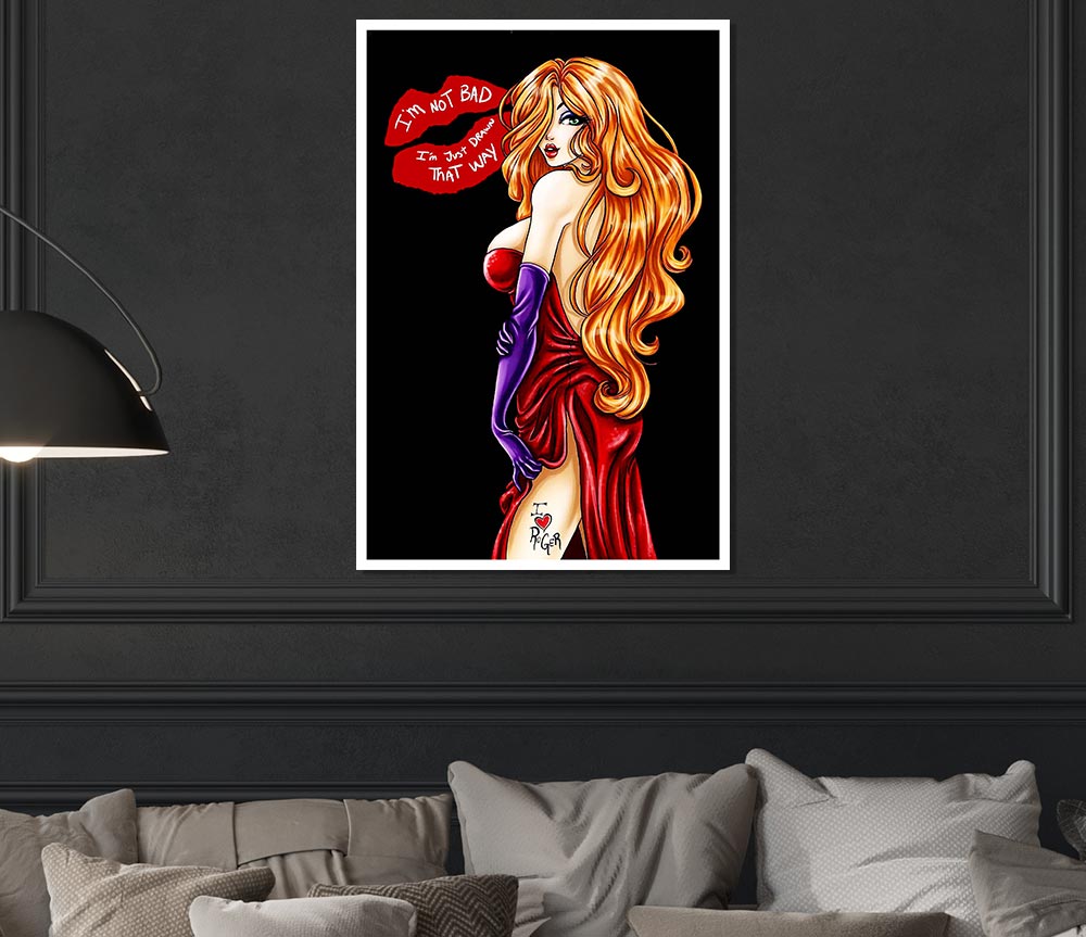 Jessica Rabbit I Love Roger Print Poster Wall Art