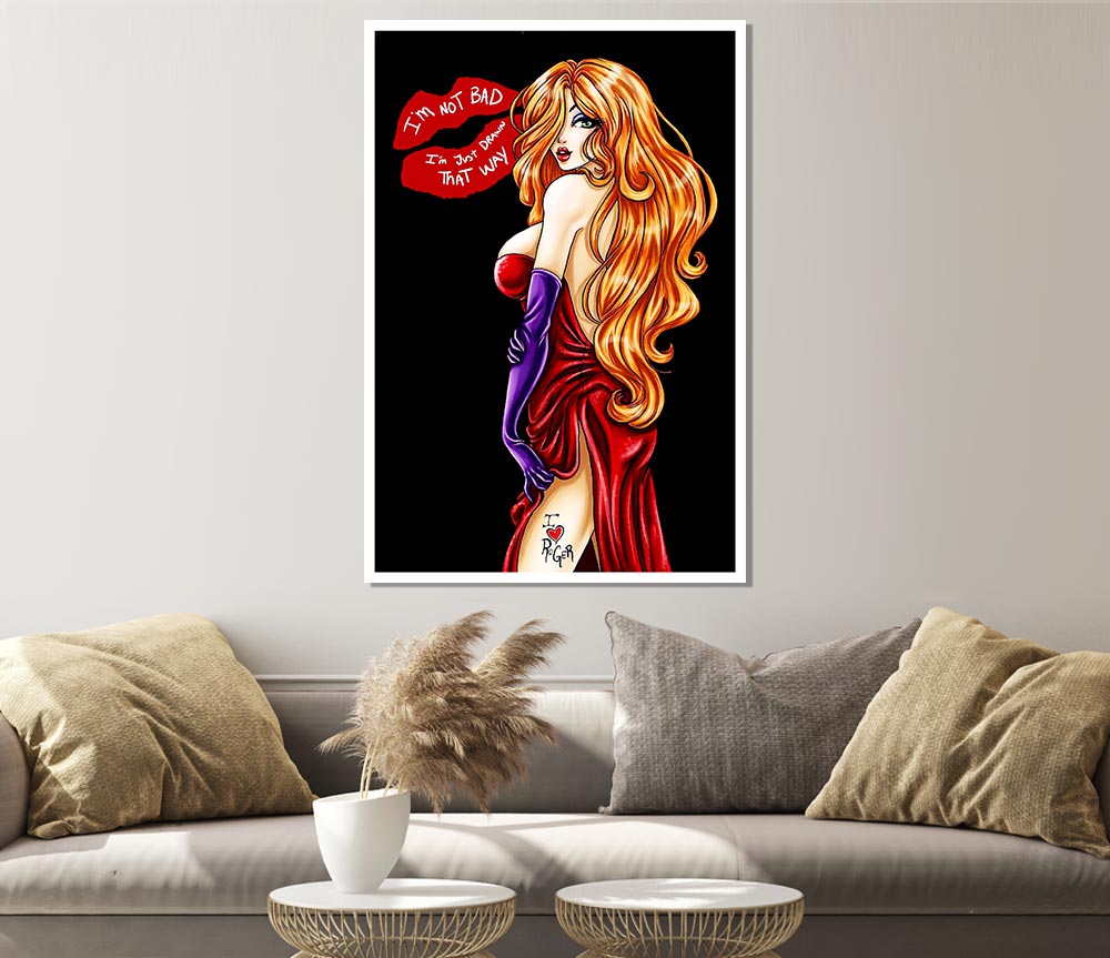 Jessica Rabbit I Love Roger Print Poster Wall Art