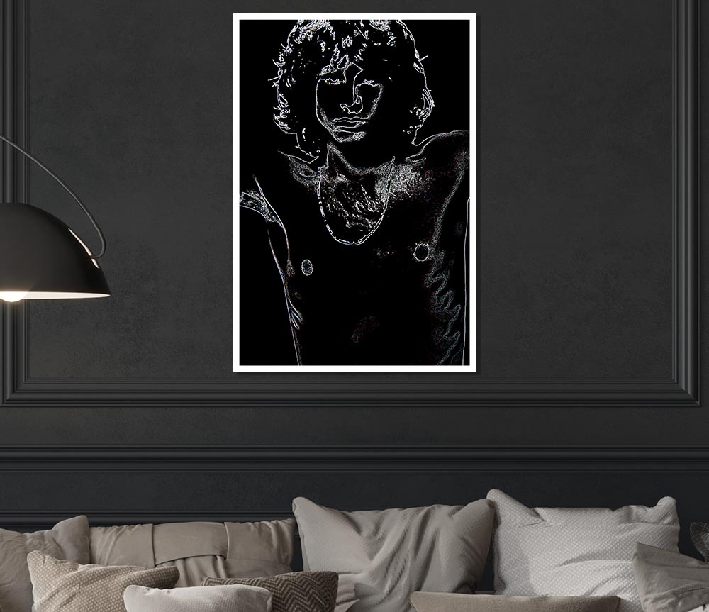 Jim Morrison Black Print Poster Wall Art