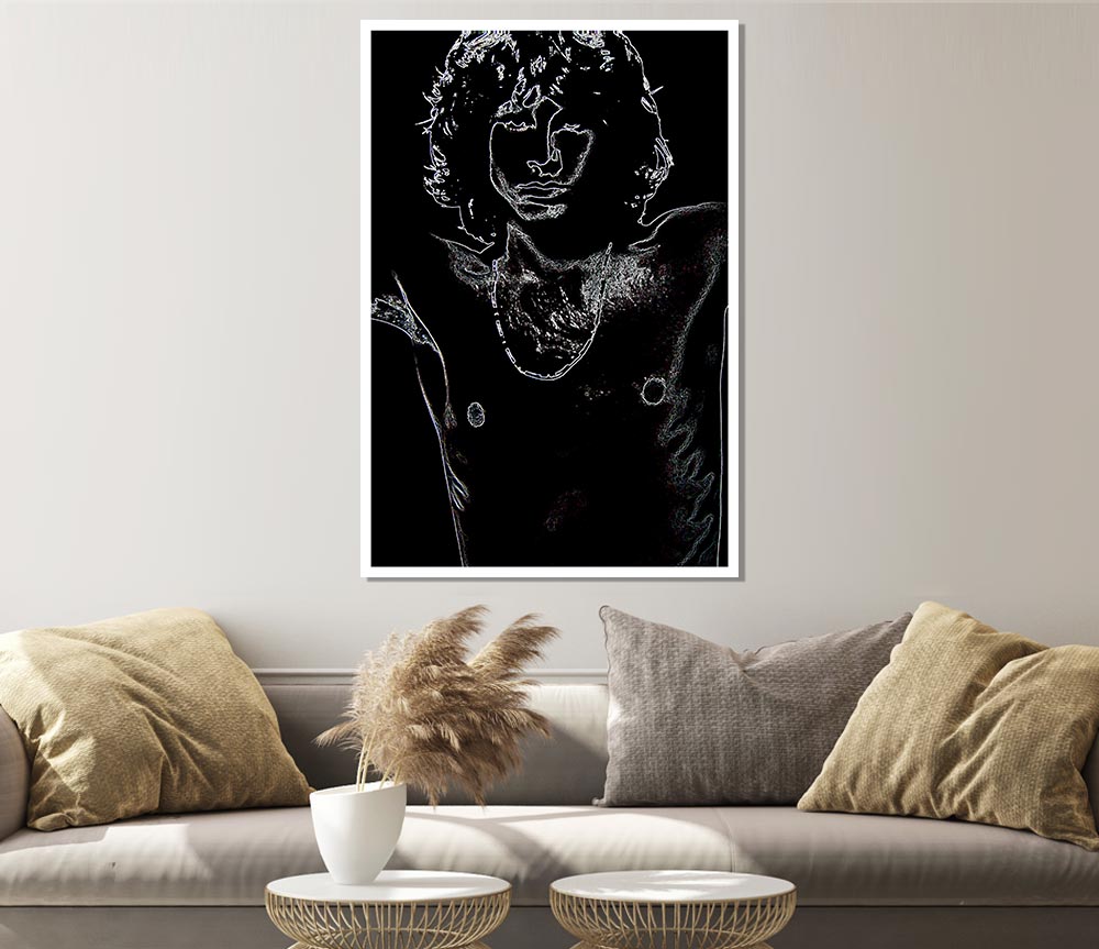 Jim Morrison Black Print Poster Wall Art