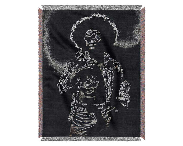 Jimi Hendrix Black Woven Blanket