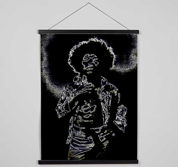 Jimi Hendrix Black Hanging Poster - Wallart-Direct UK