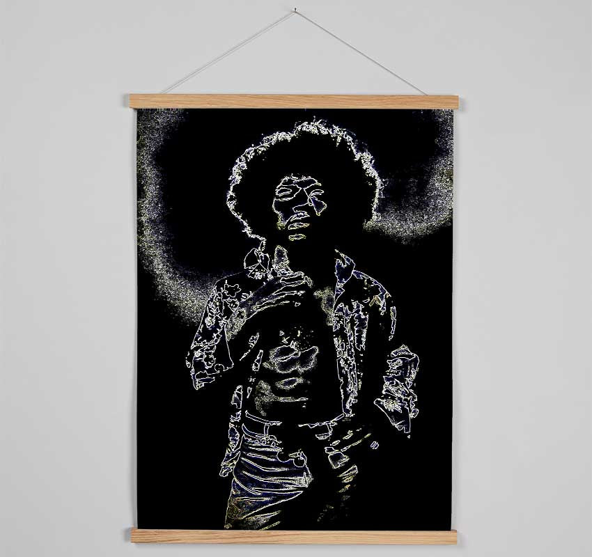 Jimi Hendrix Black Hanging Poster - Wallart-Direct UK