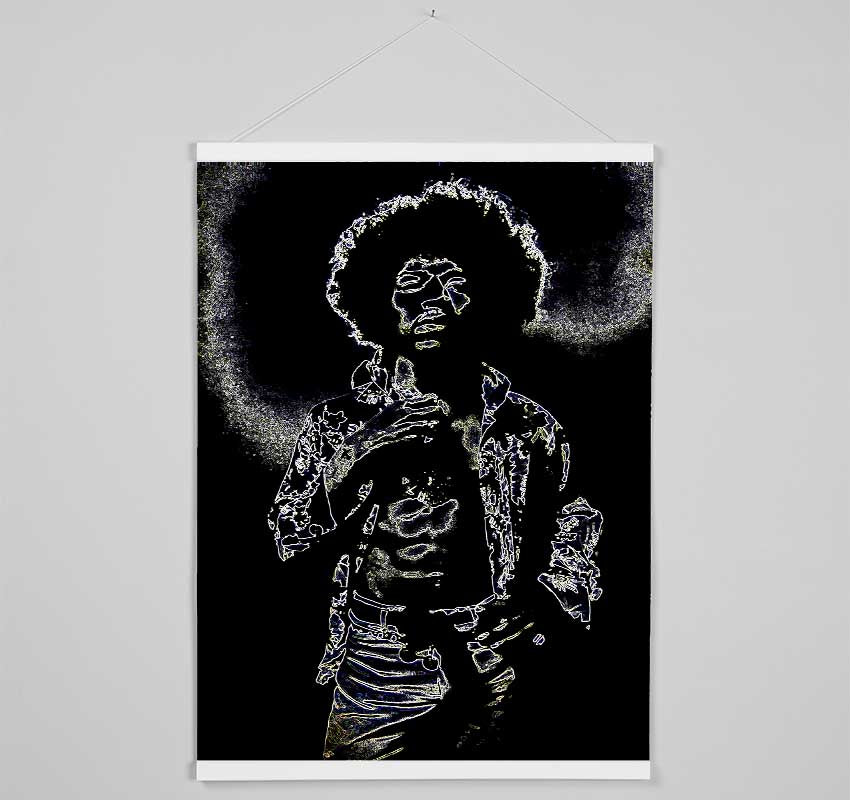 Jimi Hendrix Black Hanging Poster - Wallart-Direct UK