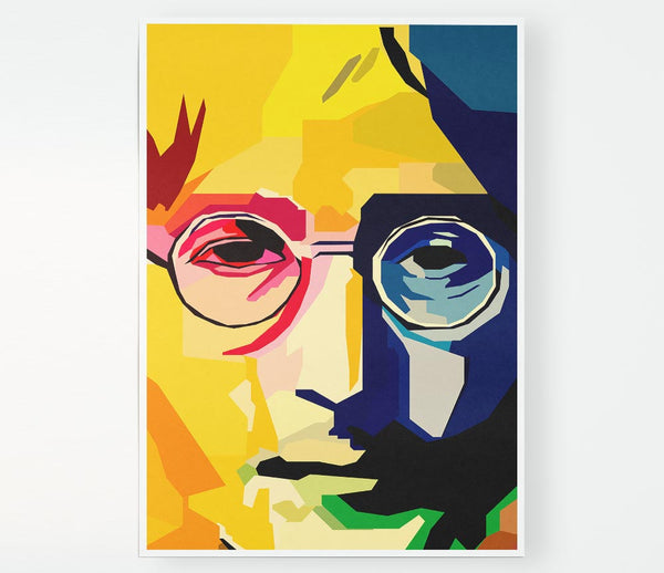 John Lennon Colours Print Poster Wall Art