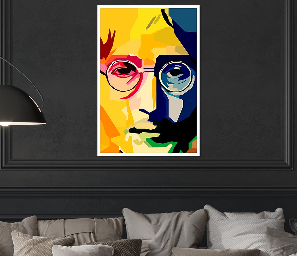 John Lennon Colours Print Poster Wall Art