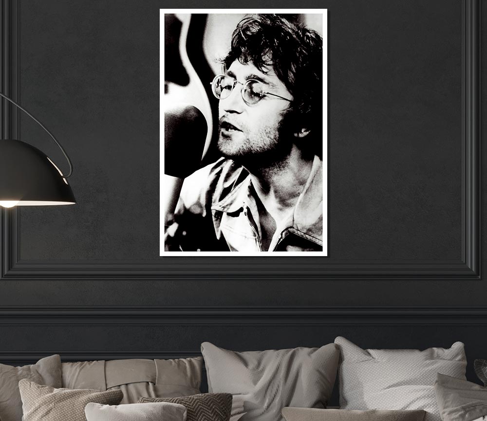 John Lennon Imagine B N W Print Poster Wall Art