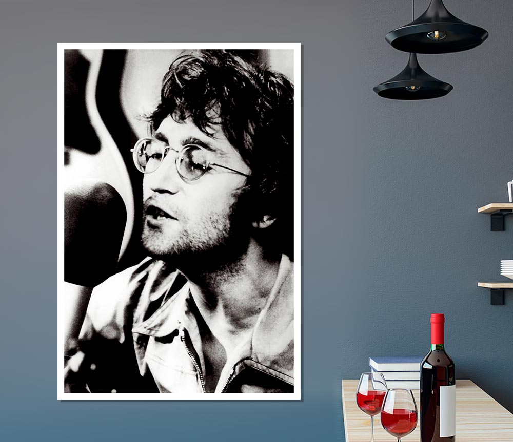 John Lennon Imagine B N W Print Poster Wall Art