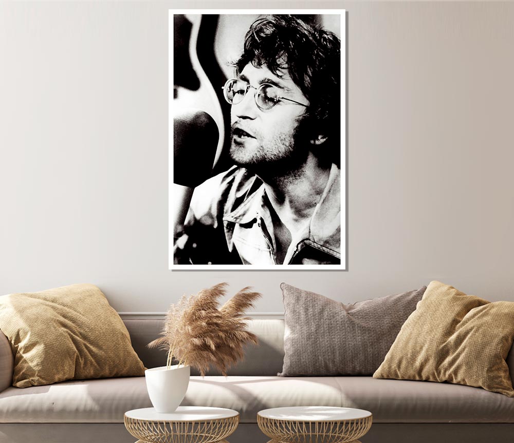 John Lennon Imagine B N W Print Poster Wall Art