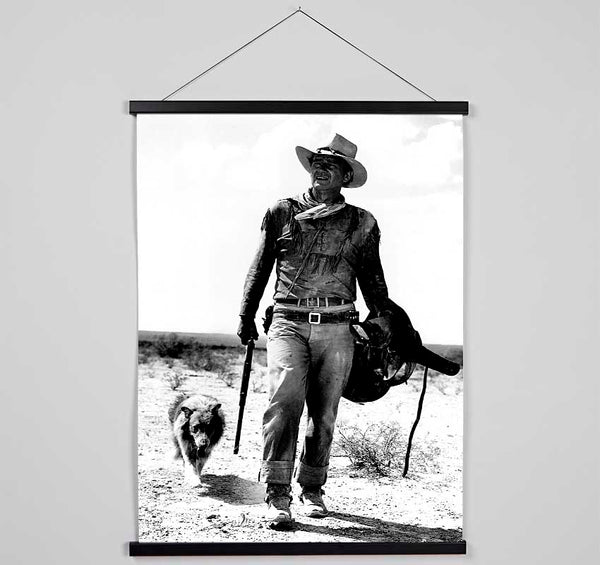 John Wayne With Dog Hanging Poster - Wallart-Direct UK