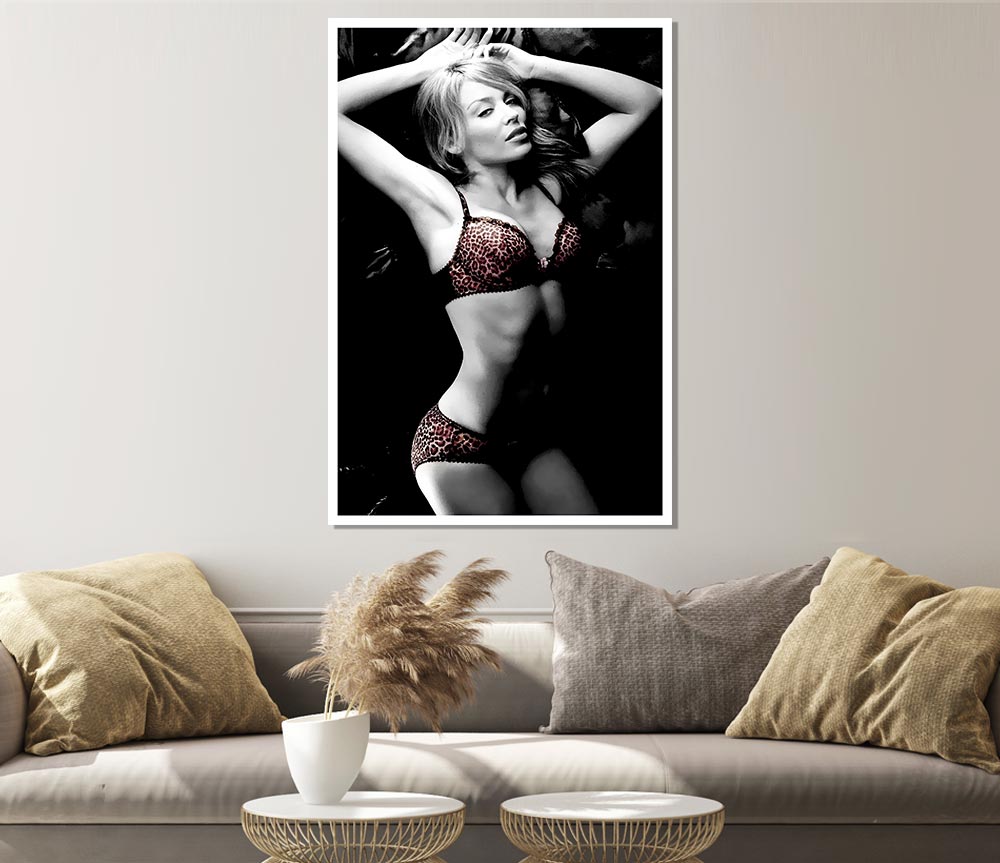 Kylie Minogue Lingerie Colour B N W Print Poster Wall Art